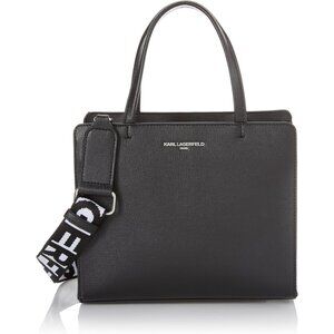 Maybelle Black Silver Solid Non-Leather Satchel 11x8x3in Stylish